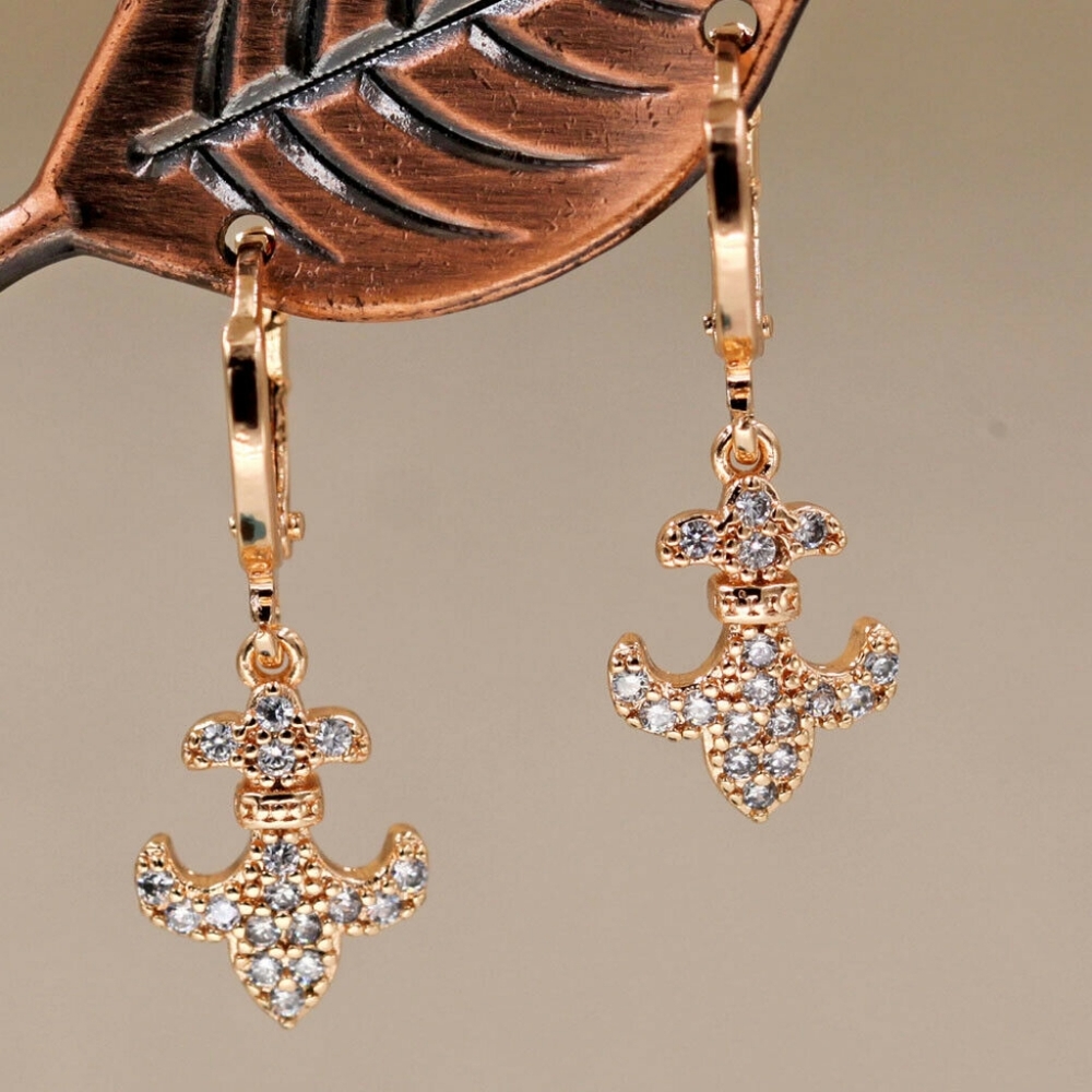 ♠️SOLD♠️HOST PICK 18kt Fleur-de-lis Anchor Topaz - Picture 2 of 4